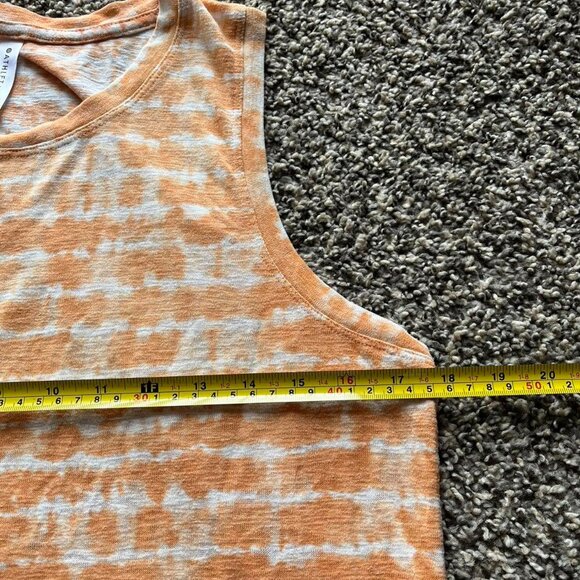 Athleta Tank Top Womens Large Orange White Tie Dye Tank - Picture 4 of 5